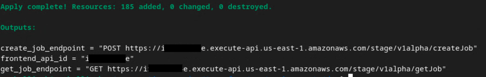 Приложение Terraform завершено.